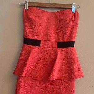 Coral Peplum dress